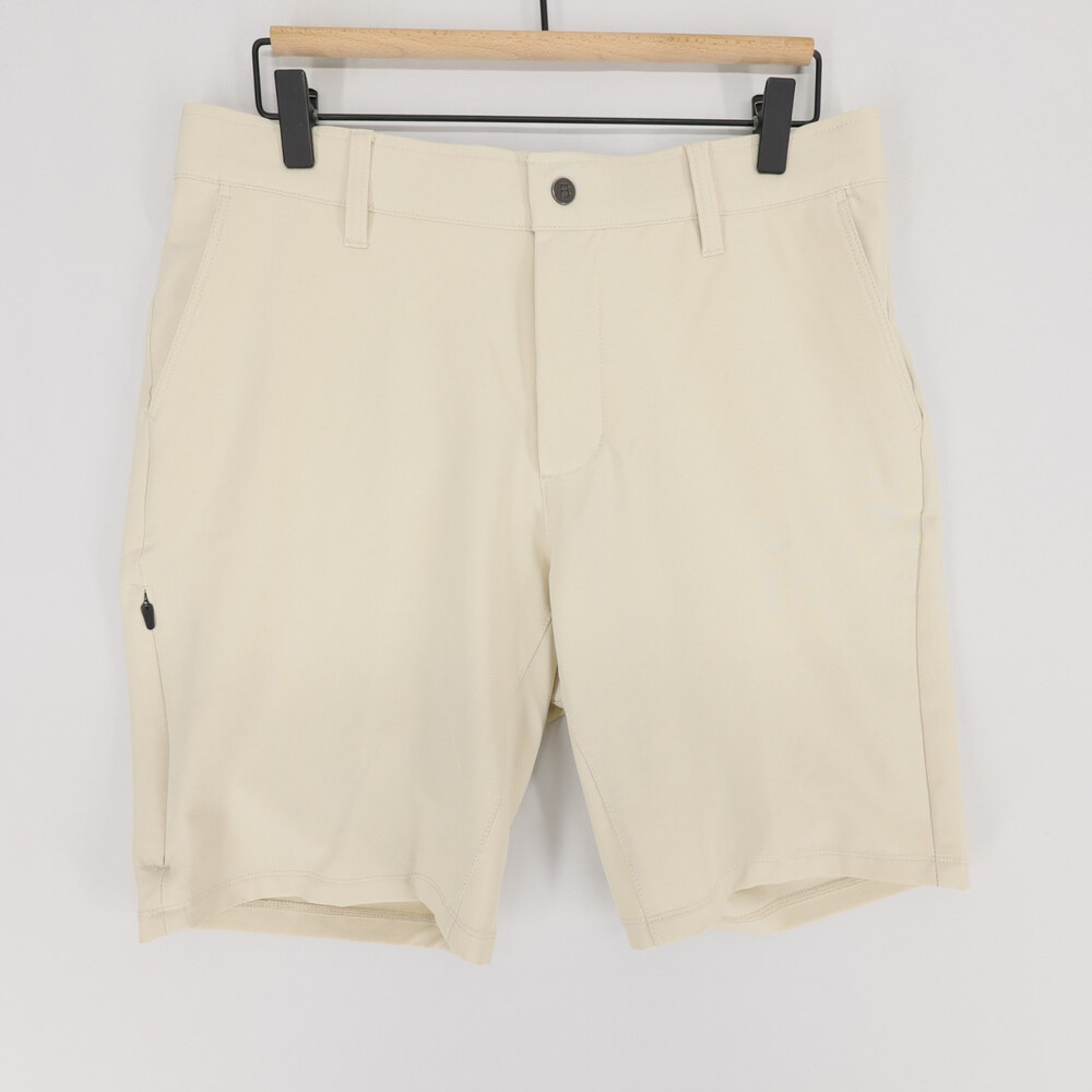 BYLT Kinetic Shorts Mens M Beige Stretch Performance Golf Athletic Flat Front
